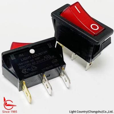 China Goedkwaliteit ON-OFF R4 Rocker Switch met rood licht 33*15mm 16A 250V UL VDE Te koop