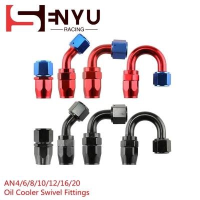 China Car oil cooling modification An4 An6 An8 An10 An12 AN16 AN20 Universal Swivel Aluminum An Fittings for Oil Cooler Fuel Hose Line high performance AN fitting for sale