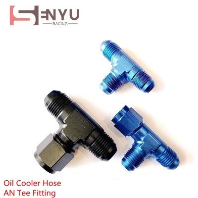 China Tee AN4 AN6 AN8 AN10 AN12 Male To AN Female Tee T-Tee Fitting Adapter Aluminum Black Blue for sale