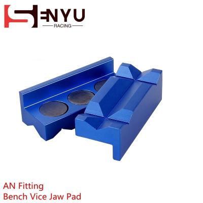 China Car oil cooling modification Aluminum or nylon  bench vice jaw pad with magnet for installation of oil cold AN fittings in auto modification for sale