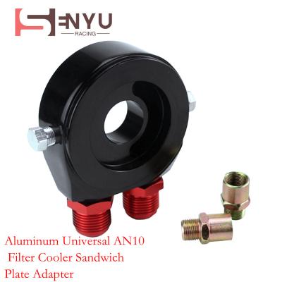 China Car oil cooling modification Aluminum Universal AN10 AN10 M20 x1.5 Oil Filter Cooler Sandwich Plate Adapter for sale