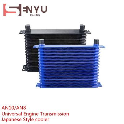 China Usable to Cool Down Engine Oil 7/10 131519Row AN10 AN8 Universal Engine Transmission Oil Cooler Racing Performance Aluminum Engine Oil Cooler Blue Black Silver for sale