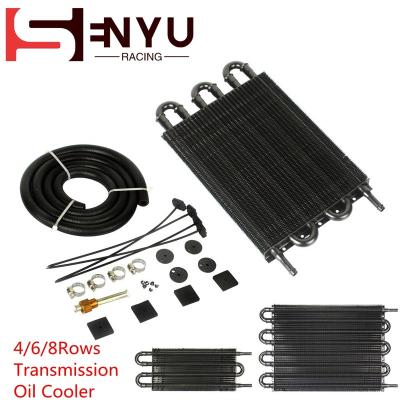 China Usable to Cool Down Transmission 4 Row 6 Row 8 Row Universal Aluminum Remote  Auto-Manual Radiator Converter Transmission Oil Cooler Kit for sale