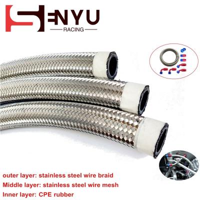 China Car oil cooling modification AN4 6an 8an 10an 12an 16an 20an  stainless steel braided cpe Oil Cooler Hose fuel line oil cooler hose AN oil hose for sale