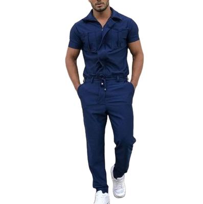 China Anti-Wrinkle Mens One-piece Woven Machining Suit With Zipper Access Control Personality All-in-one Clothing Pants For Men Cargo for sale