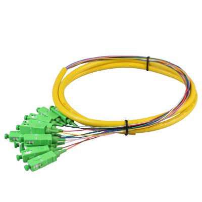 China Radio and TV 12 LC-APC to MTP/MPO 9/125um singlemode, 2mm breakout cables for sale