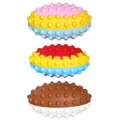 China Eco-Friendly Materials Wholesale NEW Silicone Snap Ball Push Bubble Relaxation Wiggle Sensory Doll Oval Rugby Stress Balls Wiggle Balls for sale