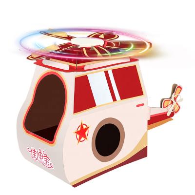 China New Design DIY Play Cardboard Helicopter Aircraft Costume Children's Wearable Cardboard For Kids Gift for sale