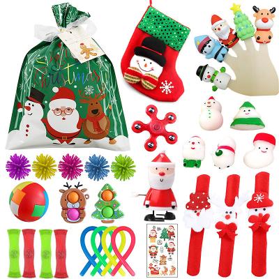 China Eco-Friendly Plastic Christmas Busy Person Toys Set Sensory Relief Push Bubble Customization Acceptable for sale