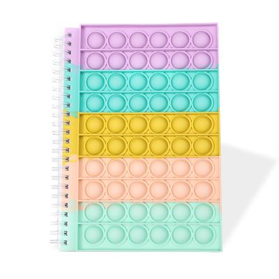 China Spiral Finger Bubble Silicone Cover Unzip Wiggle Sensory Stress Relax Notebook for sale