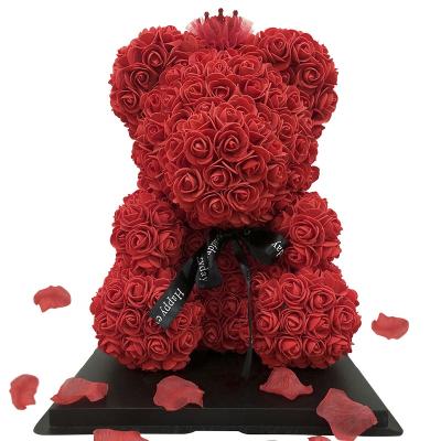 China Valentine's Day Customize Eternal Gifts Rose Teddy Bear With Gift Box Valentines Day Gift Forever for sale