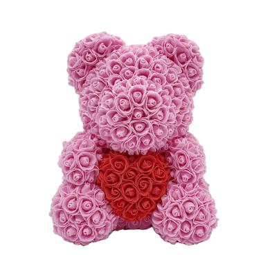 China Wholesale Valentine's Day Flower Teddy Bear Diamond Preserved Forever Eternal Rose Bear for sale