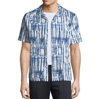 China Hot selling high quality men's anti-pilling men's clothing shibori printed shack shirt for sale