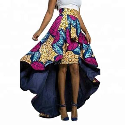 China High Quality Cotton OEM Factory African Print High Low Skirt, African Dashiki Skirt, African Two Pieces Skirt for sale