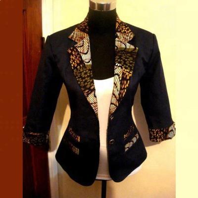 China New African Fashion Style Cotton Nigerian Dashiki Blazer, African Print Blazer for sale