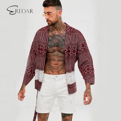 China New Korea Fashion Breathable Men Shirt Fashion Regular Kimono In Aztec Print for sale