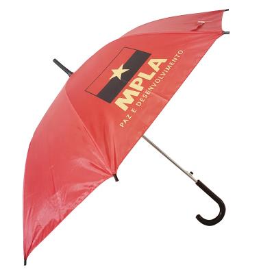 China Minimalist J Handle With Customer Logo Elect Promotion Umbrella Cheapest Stick Umbrella Red Color White Umbrellas for sale