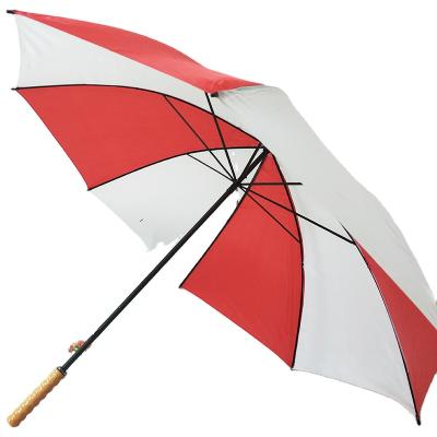 China Minimalist Wooden Handle Tall 60 Inch Umbrella, Manu Large Double Ribs 190Tpolyester Umbrella Open Golf Umbrella for sale