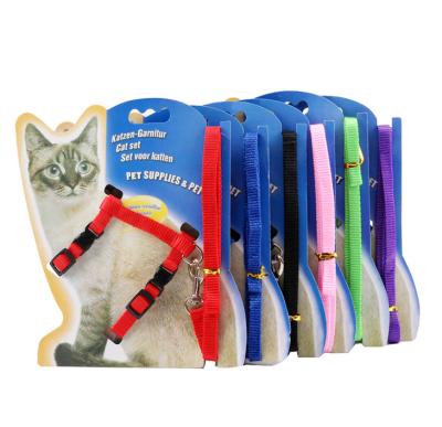 China Padded Breathable Dog Harness And Leash Soft Nylon Pet Leash And Cat Harness Set for sale