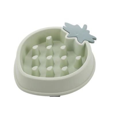 China Plastic Cat Dog Bowl Anti-Choke Bowl Slow Feeder Strawberry Anti Slip Automatic Pet Bowl for sale