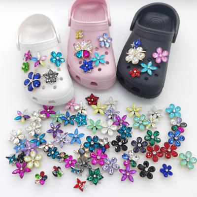 China Shoes charm designer Charms Metal DIY for shoes decoration accessories with buckles rhinestone flower for sale