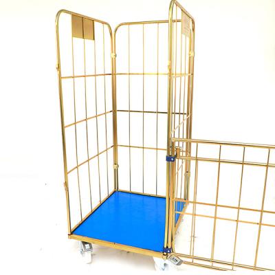 China Modern High Quality Stackable Kitchen Bathroom Laundry Trolley Cart Rolled Laundry Basket Trolley for sale