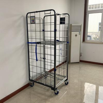 China New Design Industrial Security Rolling Container Trolley Steel Powder Large Size Containers for sale