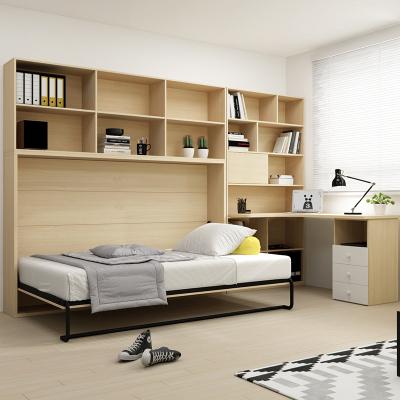 China Modern Design Foldable Home Furniture Space Saving Wall Horizontal Murphy Bed With Desk for sale