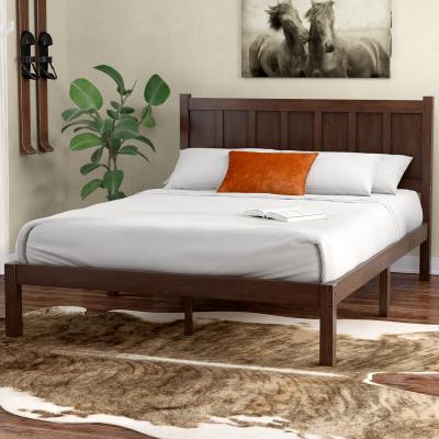 China Modern Home Wooden Frame Bed Hotel Bedrooms Queen King Size Modern Room Furniture Platform Bed for sale