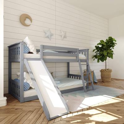 China Babi Kids Wooden Bed Designer Environmental Material Furniture Lacquered Wooden Bunk Bed With Slide for sale