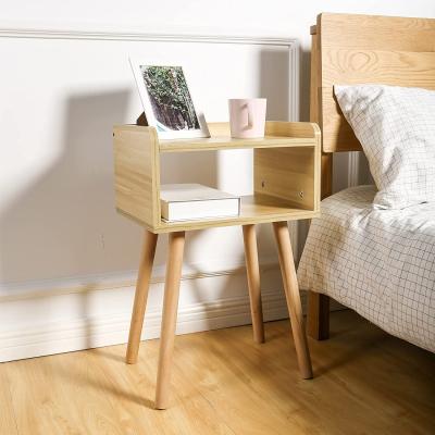 China Adjustable Modern Nordic Bedroom Furniture Solid Wood Side Table Bed Nightstand Four Legs (The Other) for sale