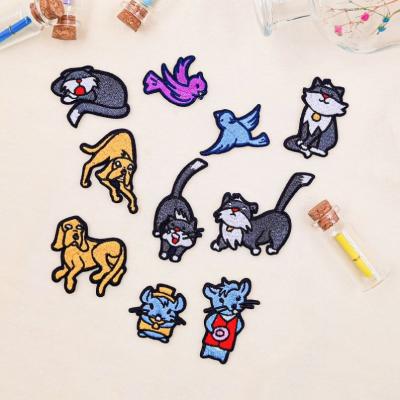 China Viable High Quality Stick On Cat Anime Patches Original Designer Patch Embroidery Animal Patches for sale