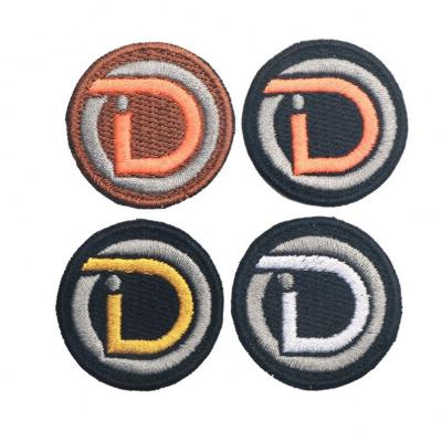 China Viable Custom Logo Patch Round Simple Brand Designer Patch For Shoes Round Embroidery Patches for sale