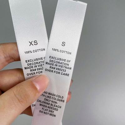 China Sustainable Wholesale White Wash Label XS-2XL Complete Care Label Set High Quality White Label For Clothes for sale