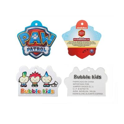 China Viable Custom Cartoon Shape Hang Tag For Kids Clothing Custom Brand High Quality Garment Tags for sale