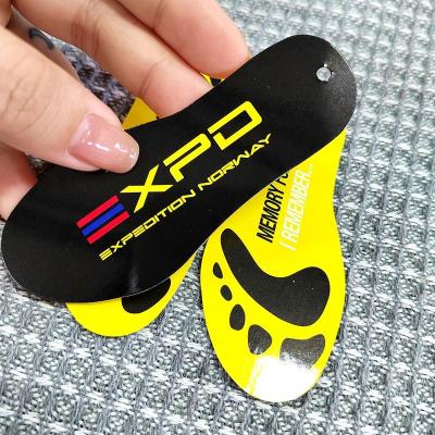 China Viable Hot Selling UV Printing Colorful Cardboard Tag Branded Custom Shape Shoe Tags for sale