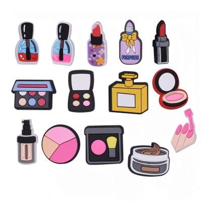 China Clog charm cute make up lipstick charms women clog shoes accessories pink ladies shoes decoration buckle gifts for sandal accessories for sale