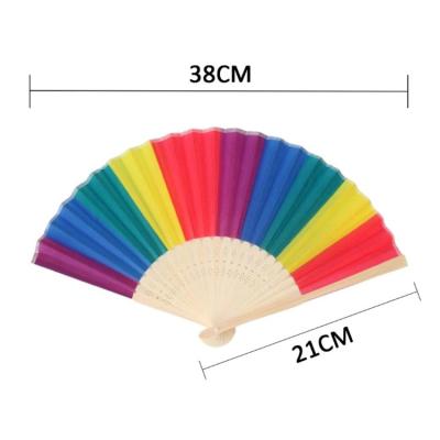 China Chinese Traditional Fabric Bamboo Customized Hand Fans Hand Made Folding Decorative for sale