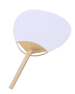 China Oriental handmade natural bamboo material white paper fan customized wedding paddle fans for sale