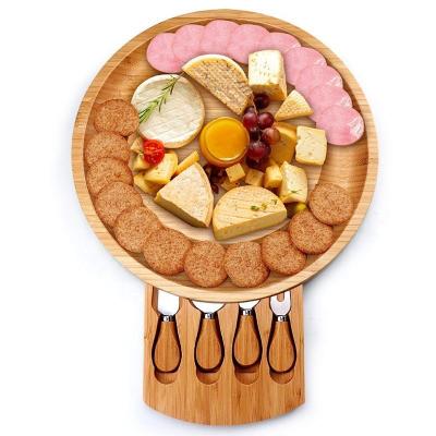 중국 Bamboo Cheese Board Set Drawer Cheese Board Cutting Board 판매용