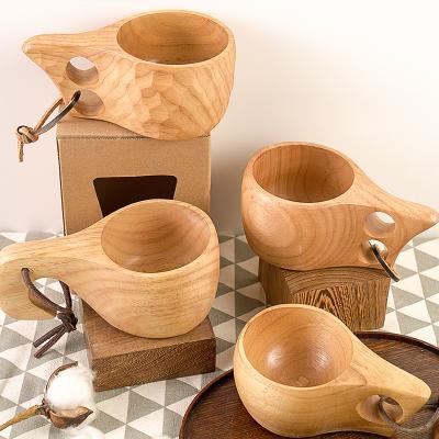 中国 Eco Friendly Oak Wooden Drinking Cups 2.5のインチHeight Lightweight With Carabiner 販売のため