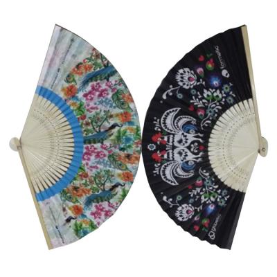 China Nice Quality Custom Made Manual Promotional Bamboo Paper Fans For Events for sale