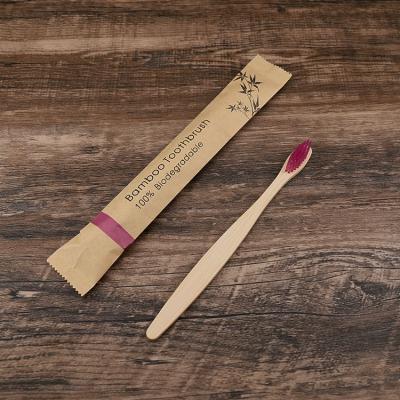 China Soft Bamboo Handle Toothbrush Customized Biodegradable Disposable Toothbrush for sale