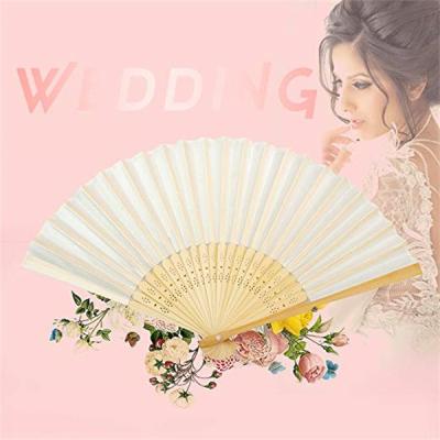 China Rib Fabric Bamboo Small Folding Hand Fan Custom Logo Multicolor for sale