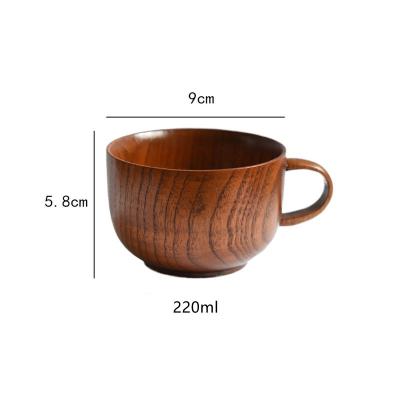 China Tazas de consumición de madera corpulentas del estilo chino 220ML 350ML con la manija en venta