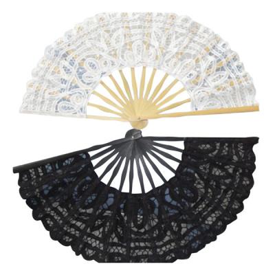 Chine Fan en bambou faite main de pliage de dentelle de la fan dégrossie par double 21cm 27cm pour la faveur de mariage à vendre