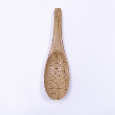 China Nanmu Wooden Cooking Utensils Lacquered Fish Shaped  Kitchenware Cutlery Set for sale