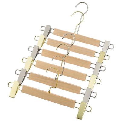 China Solid Wooden Suit Hangers Craft Trousers Hanger Rack For Clothing Store for sale