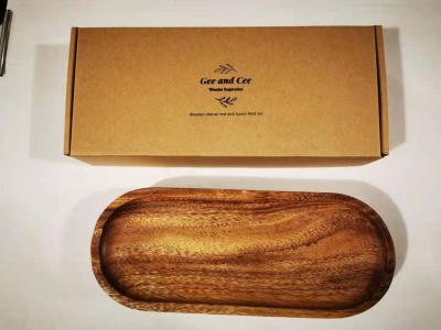 中国 多目的Rectangular Wooden Plate 25cm Fashion Fruit Snack Dish Tray 販売のため