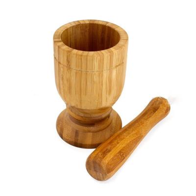 China Kitchen Bamboo Mortar And Pestle Multi Color Pepper Ginger Garlic Masher Bowl for sale